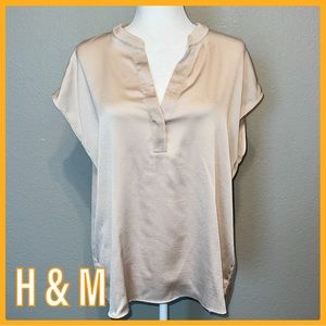 H&M - Gold/ Beige Blouse - Size Large